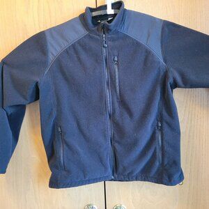 Eddie Bauer Mens TXL Tall Black Fleece Polartec Wind Pro Full Zip Jacket BigTall